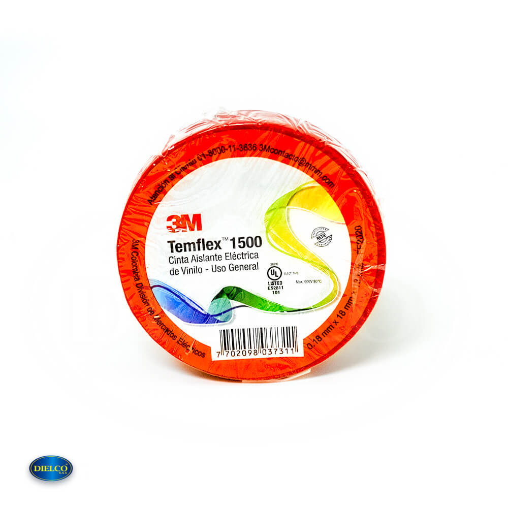  Cinta Eléctrica Color Rojo 18Mm X 18M 3/4 X 59 3M 
