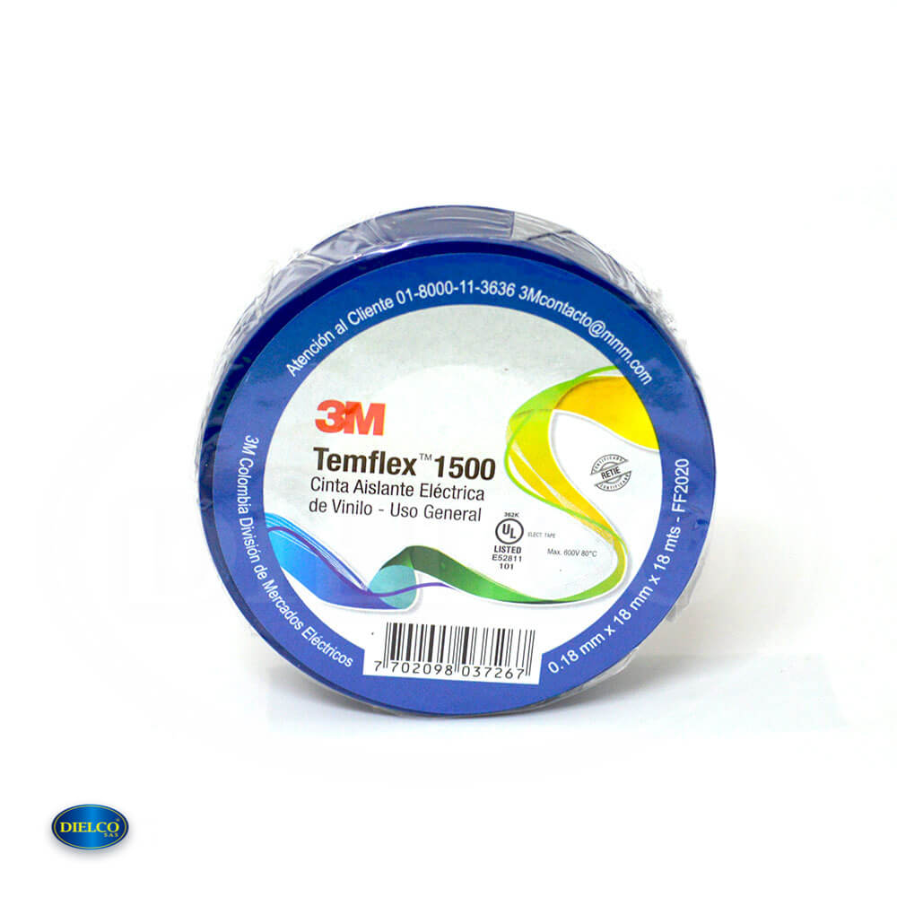  Cinta Eléctrica Color Azul 18Mm X 18M 3/4 X 59 3M 