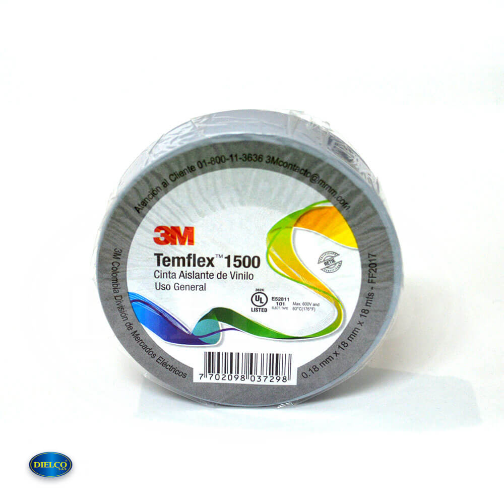  Cinta Eléctrica Color Gris 18Mm X 18M 3/4 X 59 3M 